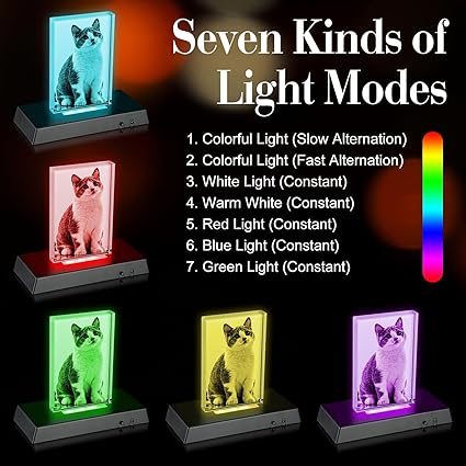 Colorful LED Base Tabletop Picture Frame