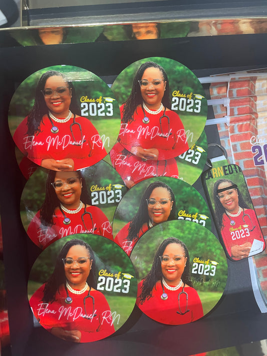 Custom Photo Button/Pin, Photo Badge/ Photo Pins  Inches Round Graduation Buttons / Memorial Buttons / Sports Buttons / Bachelorette Pins / Baby Shower /Gender Reveal