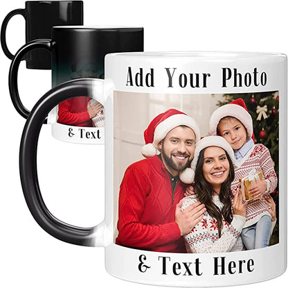 Custom  Porcelain Black Coated Magic Mugs Classic Drinking Cups, Mugs for Cappuccino, Espresso, Latte, Milk, Tea, Mug