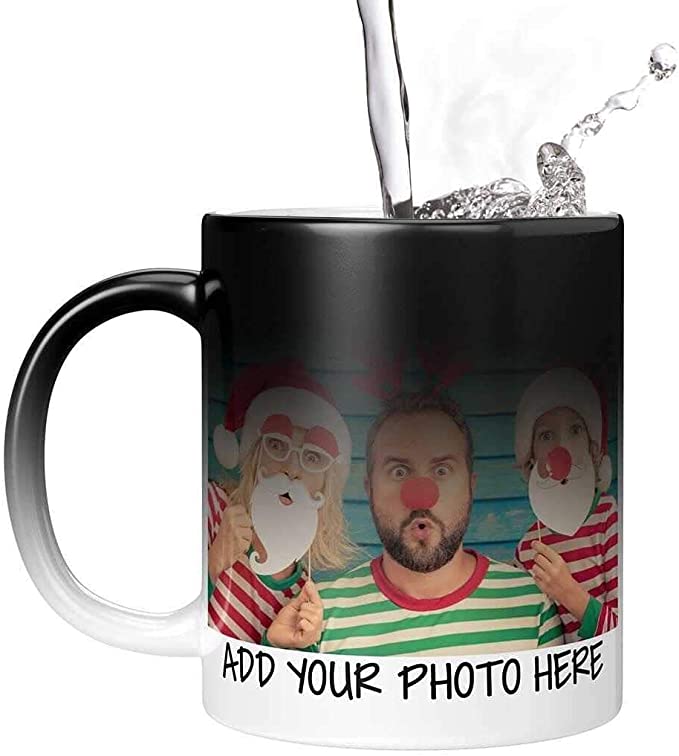 Custom  Porcelain Black Coated Magic Mugs Classic Drinking Cups, Mugs for Cappuccino, Espresso, Latte, Milk, Tea, Mug