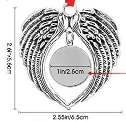 Metal Picture Ornament with Angel Wings / Key Chains