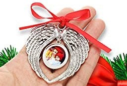 Metal Picture Ornament with Angel Wings / Key Chains